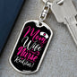 Mom Wife Nurse Rockstar Keychain Dog Tag Stainless Steel or 18k Gold-Express Your Love Gifts