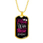 Mom Wife Nurse Rockstar Necklace Stainless Steel or 18k Gold Dog Tag 24" Chain-Express Your Love Gifts