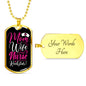 Mom Wife Nurse Rockstar Necklace Stainless Steel or 18k Gold Dog Tag 24" Chain-Express Your Love Gifts