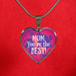 Mom You'Re The Best Necklace Stainless Steel or 18k Gold Heart Pendant 18-22"-Express Your Love Gifts