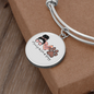 Momlife Love Dog Bracelet Stainless Steel or 18k Gold Circle Bangle-Express Your Love Gifts