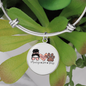 Momlife Love Dog Bracelet Stainless Steel or 18k Gold Circle Bangle-Express Your Love Gifts