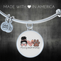 Momlife Love Dog Bracelet Stainless Steel or 18k Gold Circle Bangle-Express Your Love Gifts