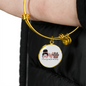 Momlife Love Dog Bracelet Stainless Steel or 18k Gold Circle Bangle-Express Your Love Gifts