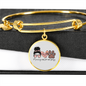 Momlife Love Dog Bracelet Stainless Steel or 18k Gold Circle Bangle-Express Your Love Gifts