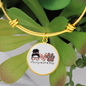 Momlife Love Dog Bracelet Stainless Steel or 18k Gold Circle Bangle-Express Your Love Gifts
