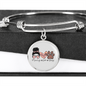 Momlife Love Dog Bracelet Stainless Steel or 18k Gold Circle Bangle-Express Your Love Gifts