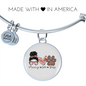 Momlife Love Dog Bracelet Stainless Steel or 18k Gold Circle Bangle-Express Your Love Gifts