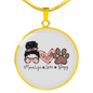 Momlife Love Dog Circle Necklace Stainless Steel or 18k Gold 18-22"-Express Your Love Gifts