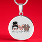 Momlife Love Dog Circle Necklace Stainless Steel or 18k Gold 18-22"-Express Your Love Gifts