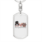 Momlife Love Dog Keychain Stainless Steel or 18k Gold Dog Tag Keyring-Express Your Love Gifts