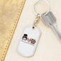 Momlife Love Dog Keychain Stainless Steel or 18k Gold Dog Tag Keyring-Express Your Love Gifts