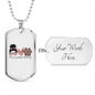 Momlife Love Dog Necklace Stainless Steel or 18k Gold Dog Tag 24" Chain-Express Your Love Gifts