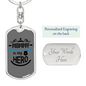 Mommy Is My Hero Black Keychain Stainless Steel or 18k Gold Dog Tag Keyring-Express Your Love Gifts