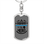 Mommy Is My Hero Black Keychain Stainless Steel or 18k Gold Dog Tag Keyring-Express Your Love Gifts