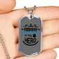 Mommy Is My Hero Black Necklace Stainless Steel or 18k Gold Dog Tag 24"-Express Your Love Gifts