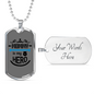 Mommy Is My Hero Black Necklace Stainless Steel or 18k Gold Dog Tag 24"-Express Your Love Gifts