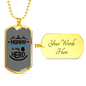 Mommy Is My Hero Black Necklace Stainless Steel or 18k Gold Dog Tag 24"-Express Your Love Gifts