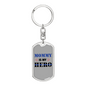 Mommy Is My Hero Hearts Keychain Stainless Steel or 18k Gold Dog Tag Keyring-Express Your Love Gifts