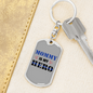 Mommy Is My Hero Hearts Keychain Stainless Steel or 18k Gold Dog Tag Keyring-Express Your Love Gifts