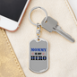Mommy Is My Hero Hearts Keychain Stainless Steel or 18k Gold Dog Tag Keyring-Express Your Love Gifts