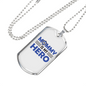 Mommy Is My Hero Plain Necklace Stainless Steel or 18k Gold Dog Tag 24" Ball Chain-Express Your Love Gifts