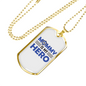 Mommy Is My Hero Plain Necklace Stainless Steel or 18k Gold Dog Tag 24" Ball Chain-Express Your Love Gifts
