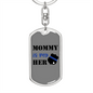 Mommy Is My Hero Police Badge Keychain Stainless Steel or 18k Gold Dog Tag Keyring-Express Your Love Gifts