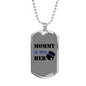 Mommy Is My Hero Police Badge Necklace Stainless Steel or 18k Gold Dog Tag 24" Ball Chain-Express Your Love Gifts