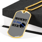 Mommy Is My Hero Police Badge Necklace Stainless Steel or 18k Gold Dog Tag 24" Ball Chain-Express Your Love Gifts