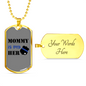 Mommy Is My Hero Police Badge Necklace Stainless Steel or 18k Gold Dog Tag 24" Ball Chain-Express Your Love Gifts