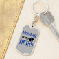 Mommy Is My Hero Police Keychain Stainless Steel or 18k Gold Dog Tag Keyring-Express Your Love Gifts