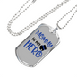 Mommy Is My Hero Police Necklace Stainless Steel or 18k Gold Dog Tag 24" Ball Chain-Express Your Love Gifts