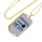 Mommy Is My Hero Police Necklace Stainless Steel or 18k Gold Dog Tag 24" Ball Chain-Express Your Love Gifts