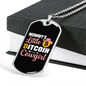 Mommy's Little Bitcoin Cowgirl Crypto Necklace Stainless Steel or 18k Gold Dog Tag 24" Chain-Express Your Love Gifts