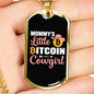 Mommy's Little Bitcoin Cowgirl Crypto Necklace Stainless Steel or 18k Gold Dog Tag 24" Chain-Express Your Love Gifts
