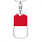 Monaco Flag Keychain Dog Tag Stainless Steel or 18k Gold-Express Your Love Gifts