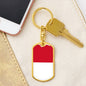 Monaco Flag Keychain Dog Tag Stainless Steel or 18k Gold-Express Your Love Gifts