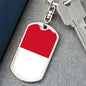 Monaco Flag Keychain Dog Tag Stainless Steel or 18k Gold-Express Your Love Gifts
