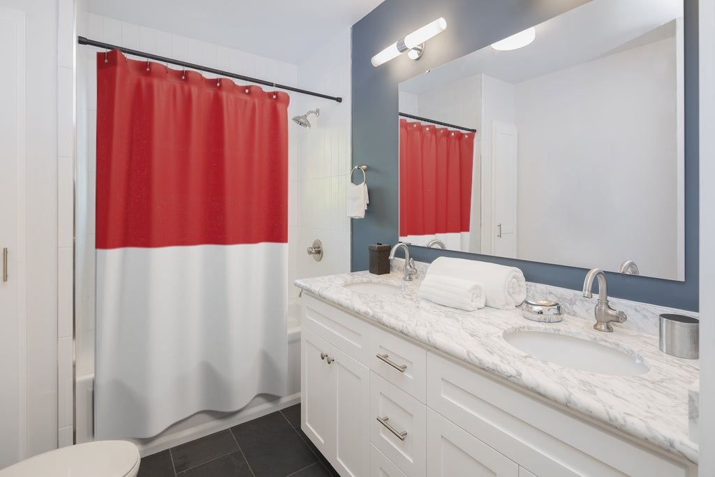 Monaco Flag Stylish Design 71" x 74" Elegant Waterproof Shower Curtain for a Spa-like Bathroom Paradise Exceptional Craftsmanship-Express Your Love Gifts