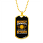Money Can't Buy Happiness Crypto Necklace Stainless Steel or 18k Gold Dog Tag 24" Chain-Express Your Love Gifts