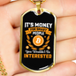 Money For Smart People Bitcoin Crypto Necklace Stainless Steel or 18k Gold Dog Tag 24-Express Your Love Gifts