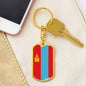 Mongolia Flag Keychain Dog Tag Stainless Steel or 18k Gold-Express Your Love Gifts