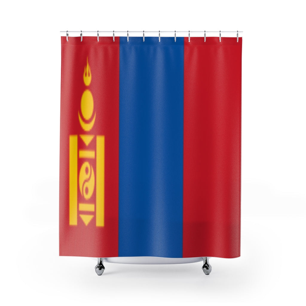Mongolia Flag Stylish Design 71" x 74" Elegant Waterproof Shower Curtain for a Spa-like Bathroom Paradise Exceptional Craftsmanship-Express Your Love Gifts
