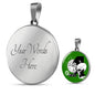 Monkey Et Circle Pendant UFO Alien Fan Necklace Stainless Steel or 18k Gold 18-22"-Express Your Love Gifts