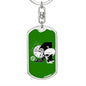 Monkey Et Dog Tag Pendant Keychain Stainless Steel or 18k Gold-Express Your Love Gifts