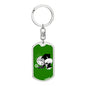 Monkey Et Dog Tag Pendant Keychain Stainless Steel or 18k Gold-Express Your Love Gifts