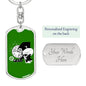 Monkey Et Dog Tag Pendant Keychain Stainless Steel or 18k Gold-Express Your Love Gifts