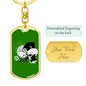 Monkey Et Dog Tag Pendant Keychain Stainless Steel or 18k Gold-Express Your Love Gifts