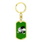 Monkey Et Dog Tag Pendant Keychain Stainless Steel or 18k Gold-Express Your Love Gifts